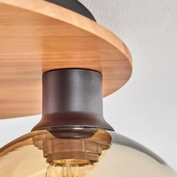 hofstein Plafonnier - Verre Koyoto Écru, Noir, 5 lumières* Lampes Modernes