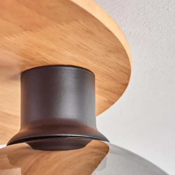 hofstein Plafonnier - Verre Koyoto Écru, Noir, 6 lumières* Lampes Modernes