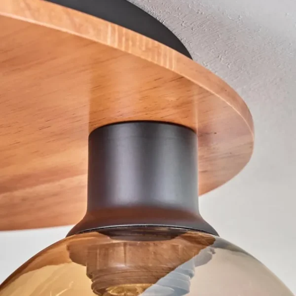 hofstein Plafonnier - Verre Koyoto Écru, Noir, 3 lumières* Lampes Modernes