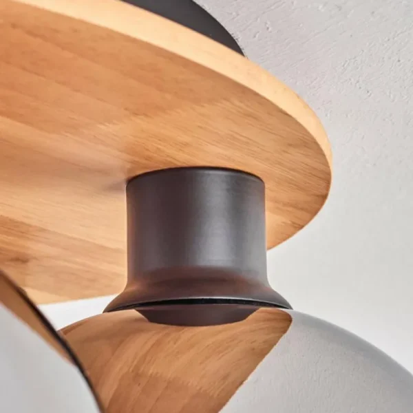 hofstein Plafonnier - Verre Koyoto Écru, Noir, 6 lumières* Lampes Modernes