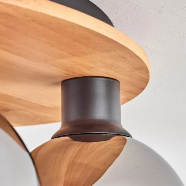 hofstein Plafonnier - Verre Koyoto Écru, Noir, 6 lumières* Lampes Modernes
