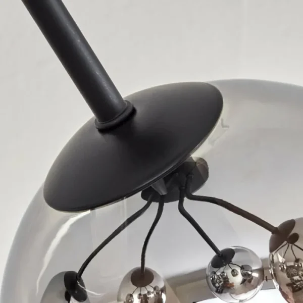 hofstein Plafonnier - Verre Koyoto Chrome, Clair, Fumé, 5 lumières* Lampes Modernes