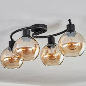 hofstein Plafonnier - Verre Koyoto Ambre, 4 lumières* Lampes En Verre