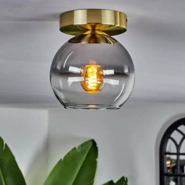 hofstein Plafonnier - Verre Koyoto Laiton, 1 lumière* Lampes Modernes