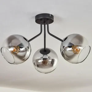 hofstein Plafonnier - Verre Koyoto Noir, 3 lumières* Lampes Modernes