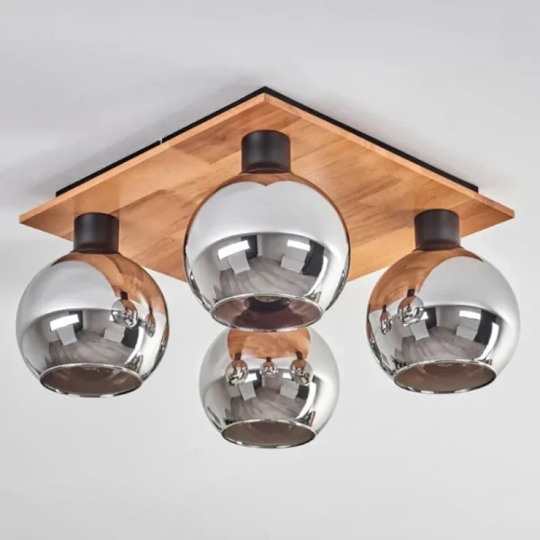 hofstein Plafonnier - Verre Koyoto Écru, Noir, 4 lumières* Lampes Modernes