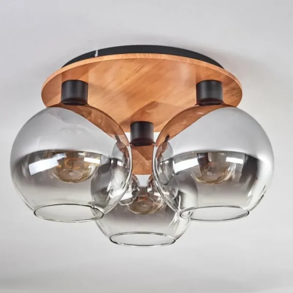 hofstein Plafonnier - Verre Koyoto Écru, Noir, 3 lumières* Lampes Modernes