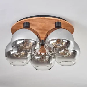 hofstein Plafonnier - Verre Koyoto Écru, Noir, 5 lumières* Lampes Modernes