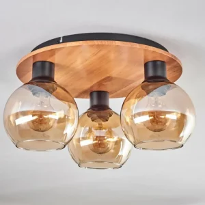 hofstein Plafonnier - Verre Koyoto Écru, Noir, 3 lumières* Lampes Modernes