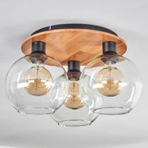 hofstein Plafonnier - Verre Koyoto Écru, Noir, 3 lumières* Lampes Modernes