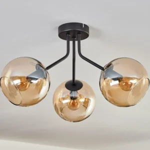 hofstein Plafonnier - Verre Koyoto Ambre, 3 lumières* Lampes En Verre