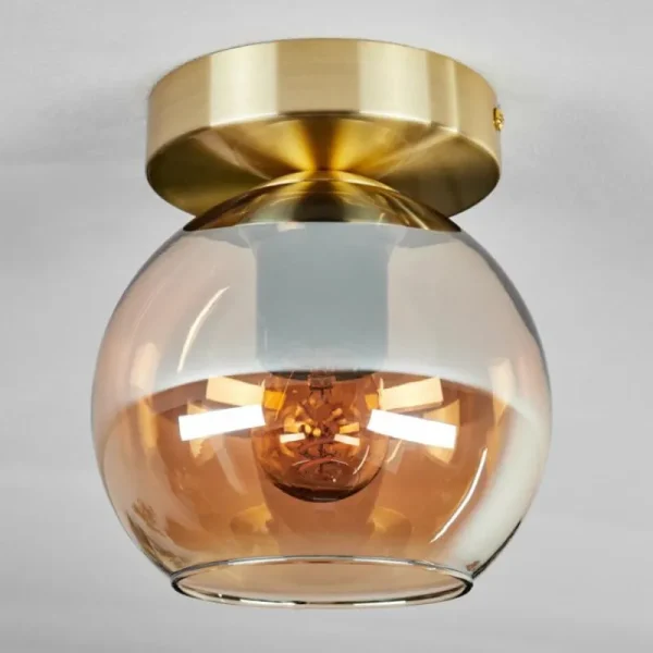 hofstein Plafonnier - Verre Koyoto Laiton, 1 lumière* Lampes En Verre