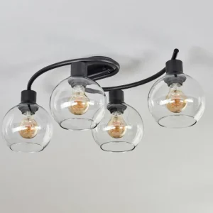 hofstein Plafonnier - Verre Koyoto Clair, 4 lumières* Lampes En Verre