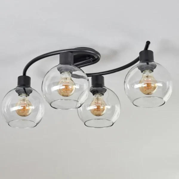 hofstein Plafonnier - Verre Koyoto Clair, 4 lumières* Lampes En Verre