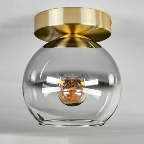 hofstein Plafonnier - Verre Koyoto Laiton, 1 lumière* Lampes Modernes