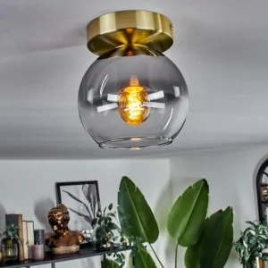 hofstein Plafonnier - Verre Koyoto Laiton, 1 lumière* Lampes Modernes