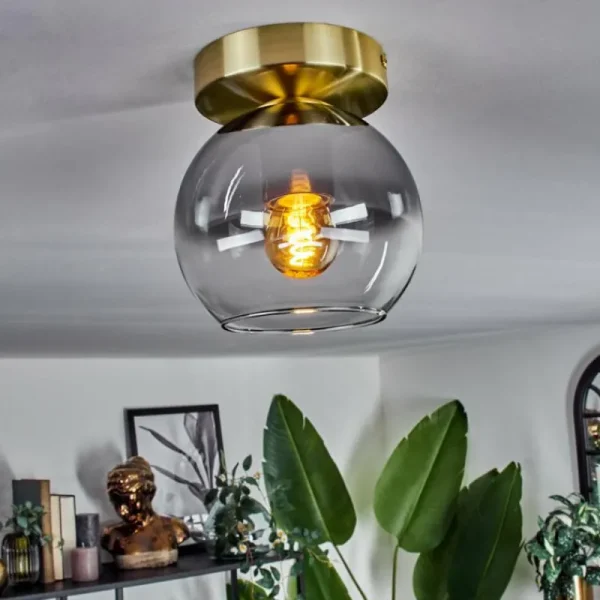 hofstein Plafonnier - Verre Koyoto Laiton, 1 lumière* Lampes Modernes