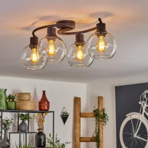 hofstein Plafonnier - Verre Koyoto Clair, 4 lumières* Lampes En Verre