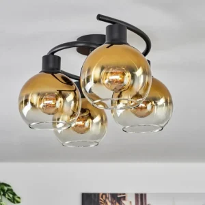 hofstein Plafonnier - Verre Koyoto Or, Clair, 4 lumières* Lampes En Verre