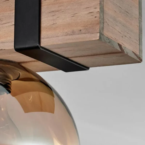 hofstein Plafonnier - Verre Montgomery Écru, Noir, 2 lumières* Lampes Modernes