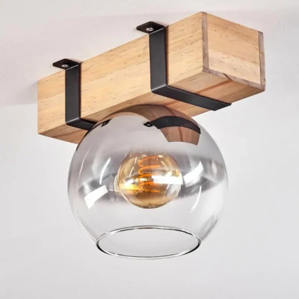 hofstein Plafonnier - Verre Montgomery Écru, Noir, 1 lumière* Lampes Modernes