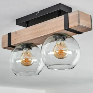 hofstein Plafonnier - Verre Montgomery Écru, Noir, 2 lumières* Lampes Modernes