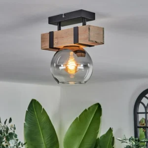 hofstein Plafonnier - Verre Montgomery Écru, Noir, 1 lumière* Lampes Modernes