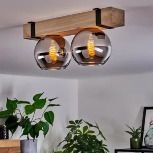 hofstein Plafonnier - Verre Montgomery Écru, Noir, 2 lumières* Lampes Modernes