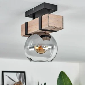 hofstein Plafonnier - Verre Montgomery Écru, Noir, 1 lumière* Lampes Modernes