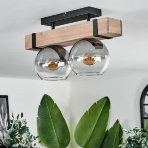 hofstein Plafonnier - Verre Montgomery Écru, Noir, 2 lumières* Lampes Modernes