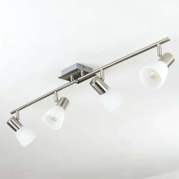 hofstein Plafonnier Villaseca LED Nickel mat, 4 lumières* Lampes En Verre