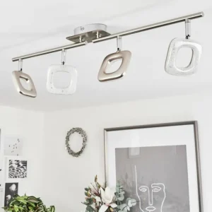 hofstein Plafonnier Villenauxe LED Chrome, Nickel mat, 4 lumières* Lampes Modernes