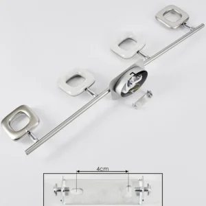 hofstein Plafonnier Villenauxe LED Chrome, Nickel mat, 4 lumières* Lampes Modernes