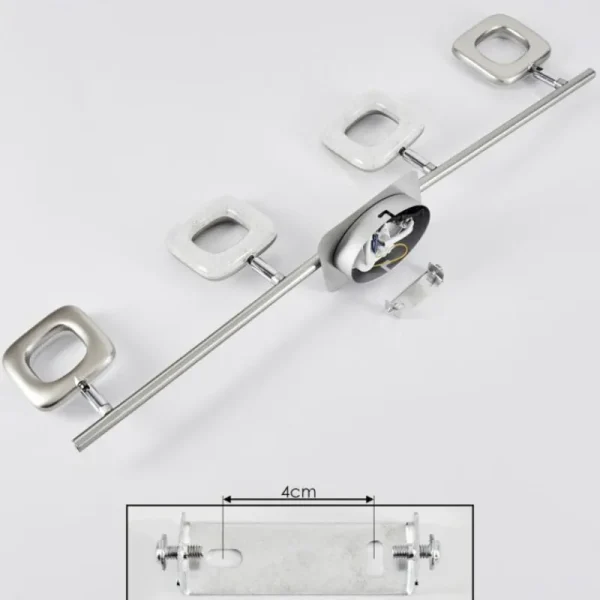 hofstein Plafonnier Villenauxe LED Chrome, Nickel mat, 4 lumières* Lampes Modernes
