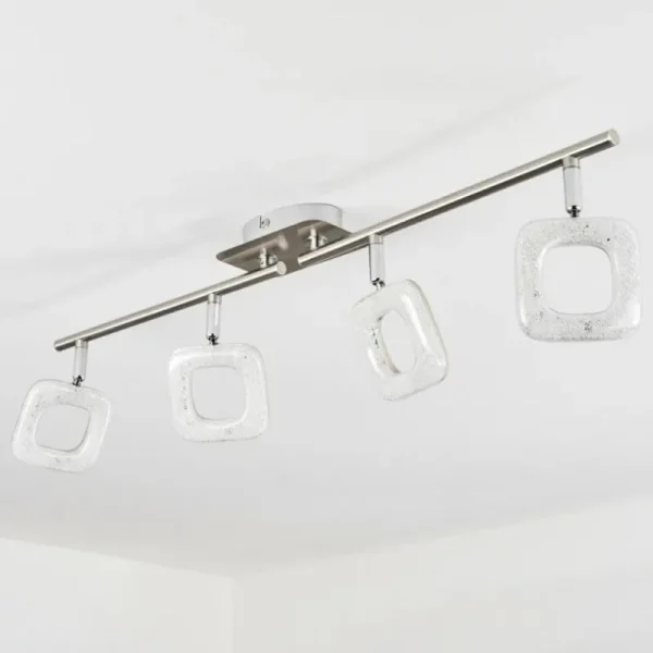 hofstein Plafonnier Villenauxe LED Chrome, Nickel mat, 4 lumières* Lampes Modernes