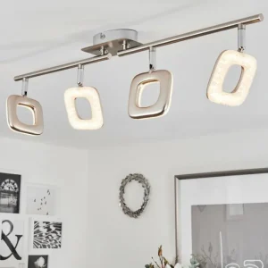 hofstein Plafonnier Villenauxe LED Chrome, Nickel mat, 4 lumières* Lampes Modernes