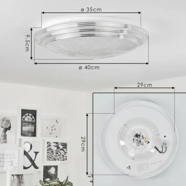 hofstein Plafonnier Villeveyrac LED Blanc, 1 lumière, Télécommandes* Lampes Modernes