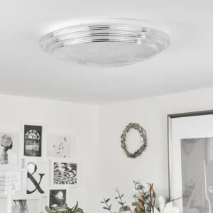 hofstein Plafonnier Villeveyrac LED Blanc, 1 lumière, Télécommandes* Lampes Modernes