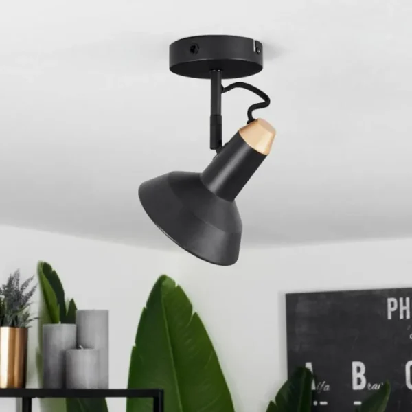 hofstein Plafonnier Vouzy Noir, 1 lumière* Lampes Modernes