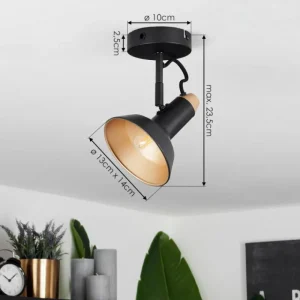 hofstein Plafonnier Vouzy Noir, 1 lumière* Lampes Modernes