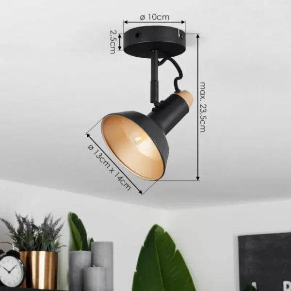 hofstein Plafonnier Vouzy Noir, 1 lumière* Lampes Modernes