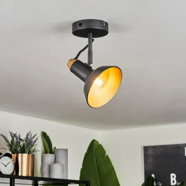 hofstein Plafonnier Vouzy Noir, 1 lumière* Lampes Modernes