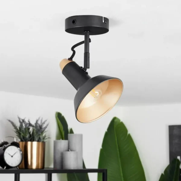 hofstein Plafonnier Vouzy Noir, 1 lumière* Lampes Modernes