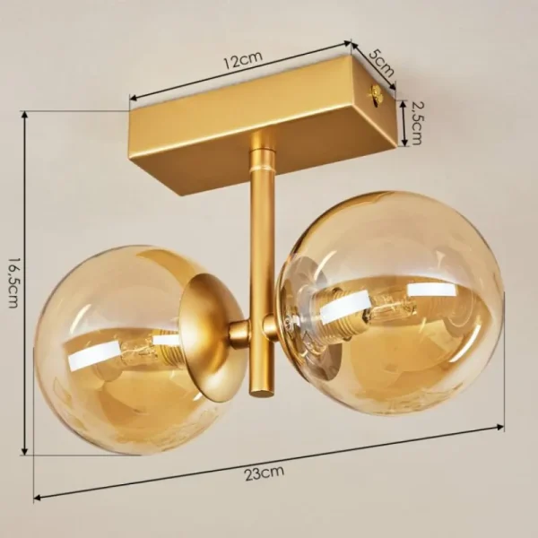 hofstein Plafonnier Alden Laiton, 2 lumières* Lampes En Verre