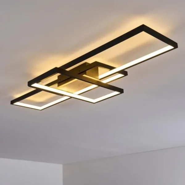 hofstein Plafonnier Alnarp LED Bois clair, Noir, 1 lumière* Lampes Modernes