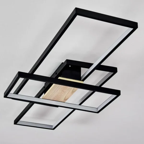 hofstein Plafonnier Alnarp LED Bois clair, Noir, 1 lumière* Lampes Modernes
