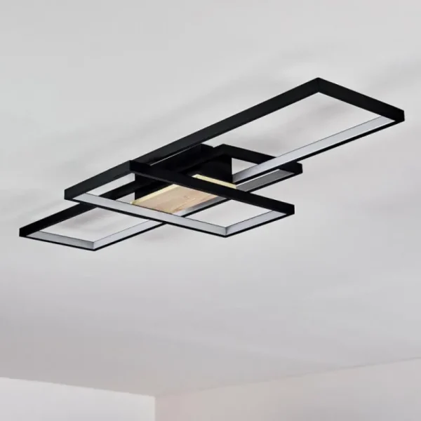 hofstein Plafonnier Alnarp LED Bois clair, Noir, 1 lumière* Lampes Modernes