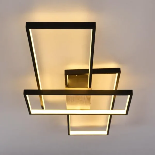 hofstein Plafonnier Alnarp LED Bois clair, Noir, 1 lumière* Lampes Modernes