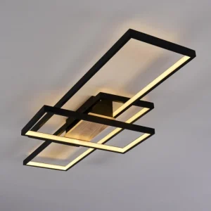 hofstein Plafonnier Alnarp LED Bois clair, Noir, 1 lumière* Lampes Modernes