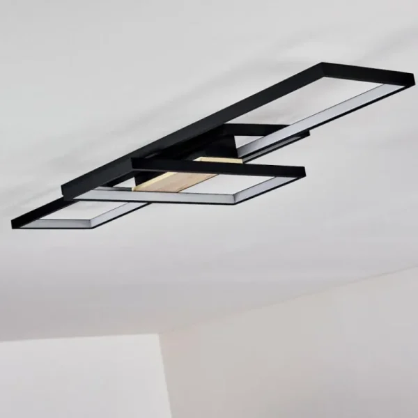 hofstein Plafonnier Alnarp LED Bois clair, Noir, 1 lumière* Lampes Modernes